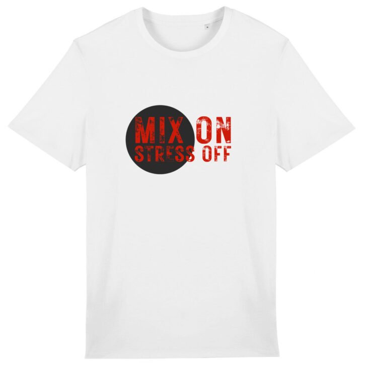 T-shirt unisexe coton bio - Mix On / Stress Off - Clair - Rond