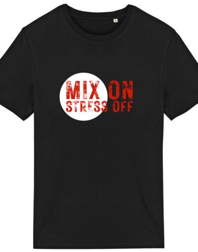 T-shirt unisexe coton bio - Mix On / Stress Off - Foncé - Rond
