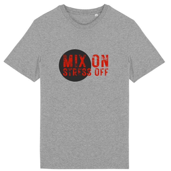 T-shirt unisexe coton bio - Mix On / Stress Off - Clair - Rond