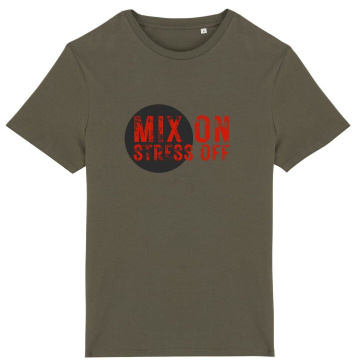 T-shirt unisexe coton bio - Mix On / Stress Off - Clair - Rond