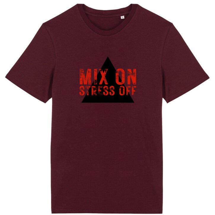 T-shirt unisexe coton bio - Mix On / Stress Off - Clair